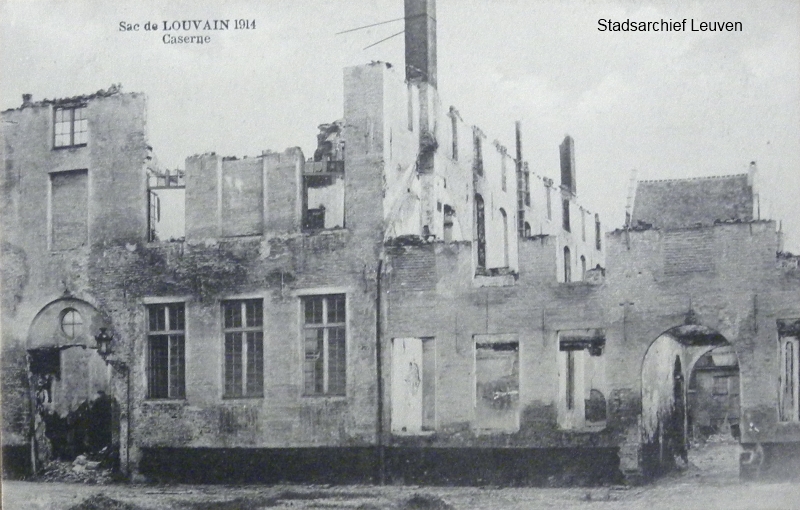 Rijschoolstraat, het voormalige Wittevrouwenklooster dat voor de oorlog als kazerne dienst deed.